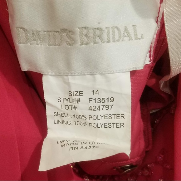 David's Bridal Pink Strapless Dress - Picture 4 of 5